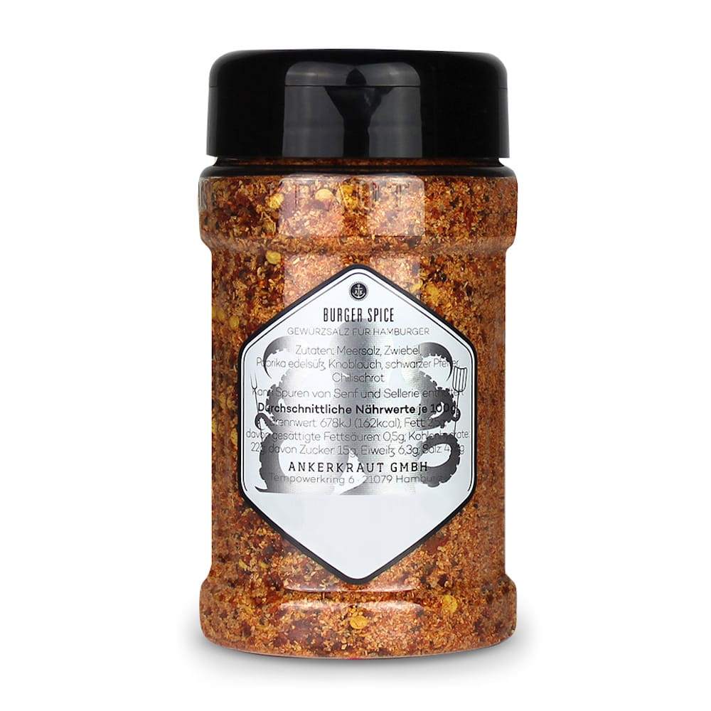 Burger Spice Streuer Zutatenliste Ankerkraut Burger Spice Streuer