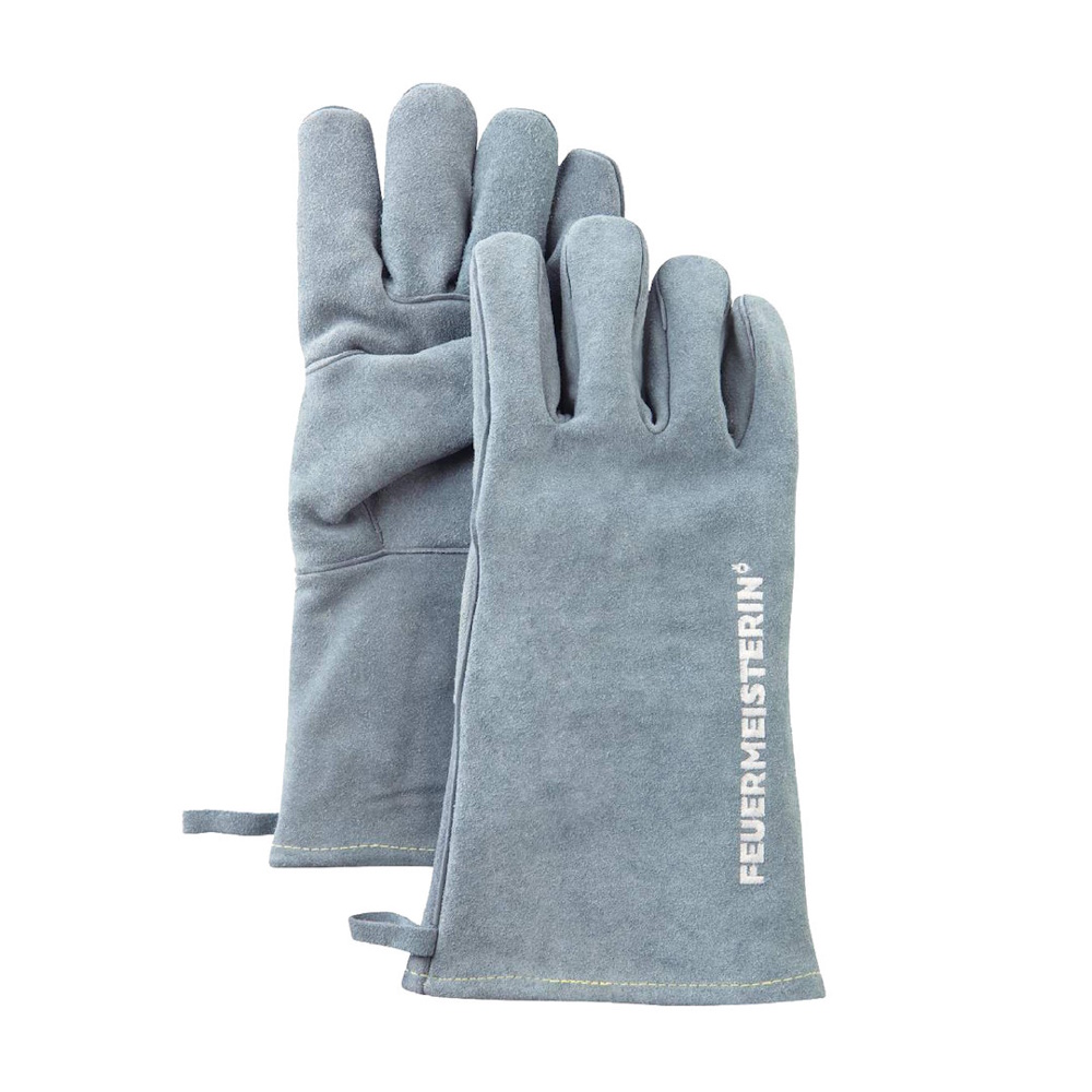 5-Finger-Handschuhe aus Spezialspaltleder grau, Feuermeisterin