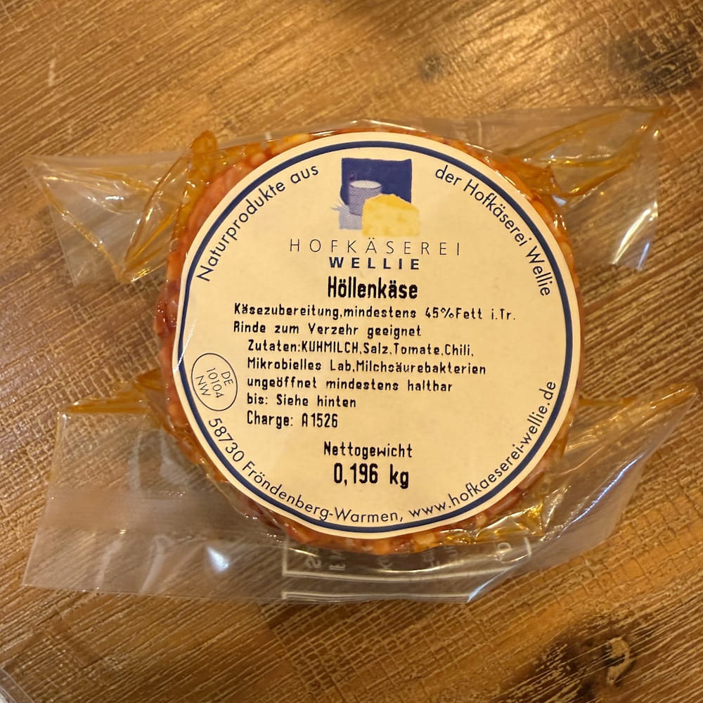 Höllenkäse mit Chili - mini Käse mit essbarer Naturrinde ca. 190g