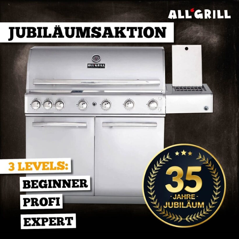 ALLGRILL Chef XL Edelstahl BEGINNER Aktion 35 Jahre