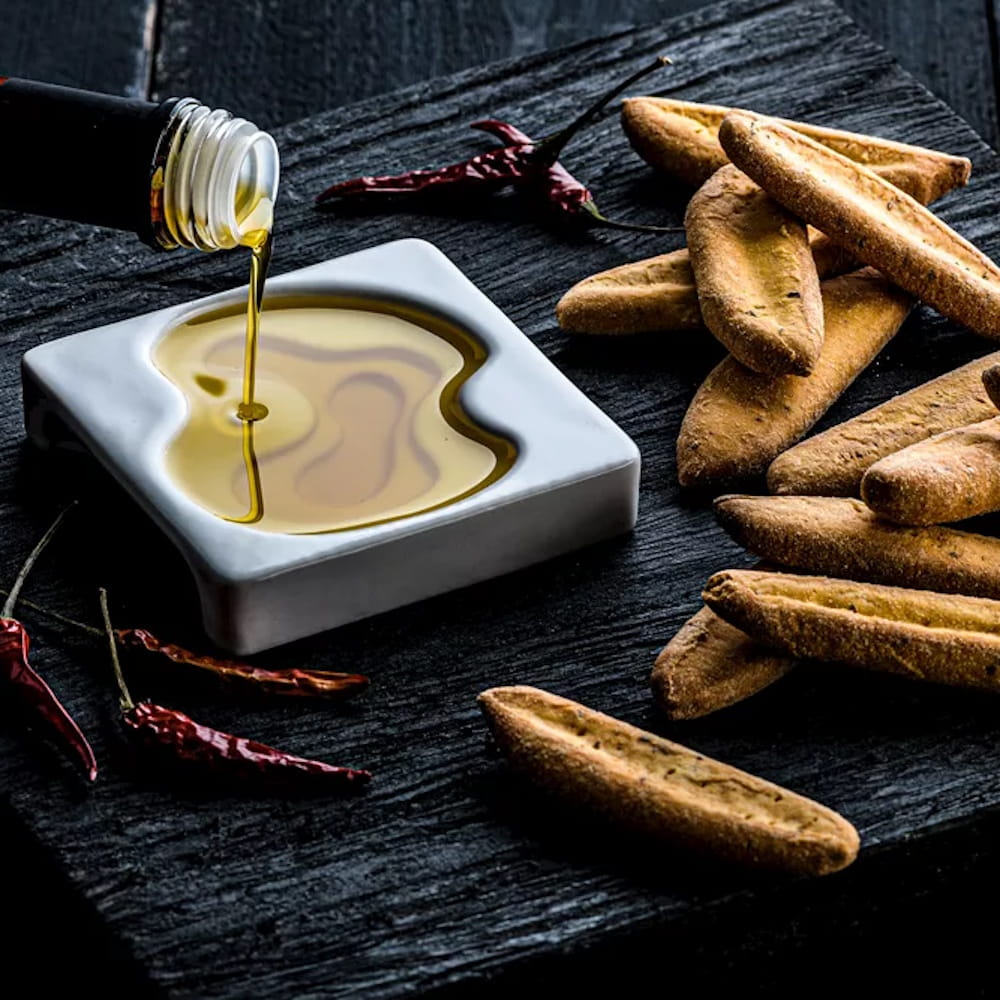 2 Olivenölschalen aus Keramik