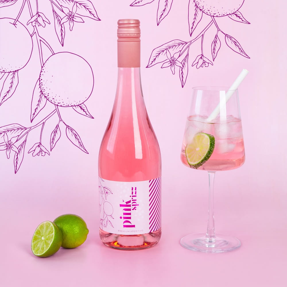 Pink Sprizz 0,75l von naschlabor Pink Sprizz Cocktail 0,75l | 8% VOL. naschlabor