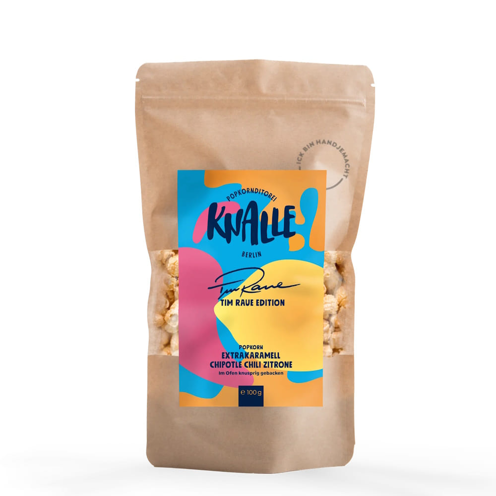 Tim Raue Special Edition Popkorn von KNALLE Extrakaramell Chipotle Chili Zitrone Popcorn - limitierte Tim Raue Edition 100g