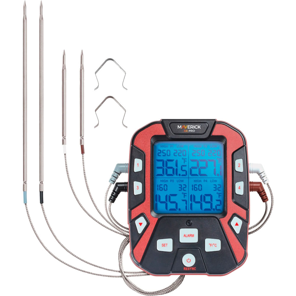 Maverick Extended Range XR-50 Wireless BBQ & Fleisch-Thermometer mit 4 Fühlern