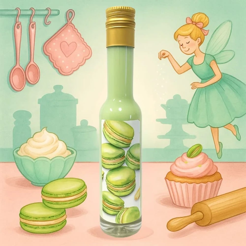 Macaron Sahnelikör DEHECK Macarons Pistazie Sahnelikör | zum Backen für Kuchen 15% DEHECK