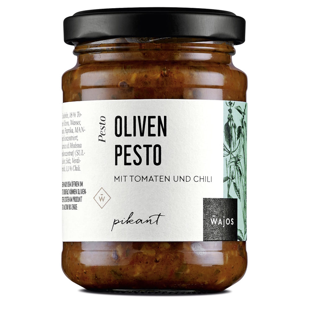 Oliven Pesto mit Tomaten und Chili 175g Wajos