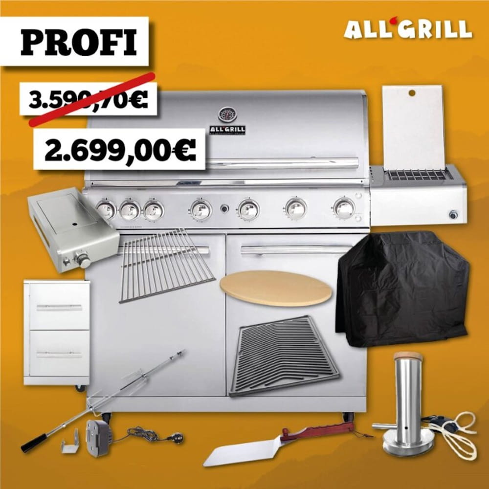 ALLGRILL Chef XL Edelstahl PROFI Aktion 35 Jahre