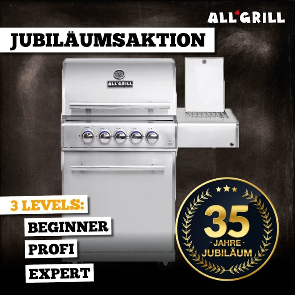 ALLGRILL Chef M Edelstahl BEGINNER Aktion 35 Jahre