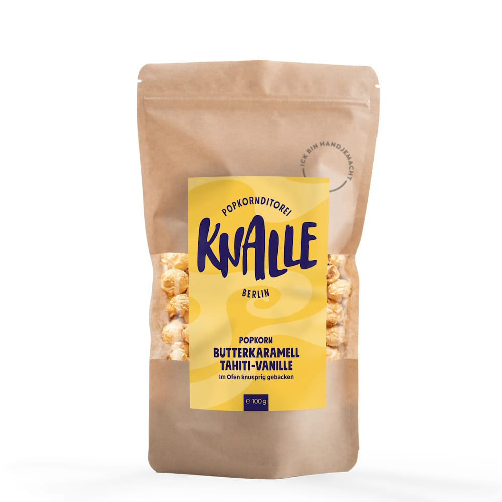 Butterkaramell Tahiti Vanille 100g Popkorn von KNALLE Butterkaramell Tahiti-Vanille Popcorn 100g