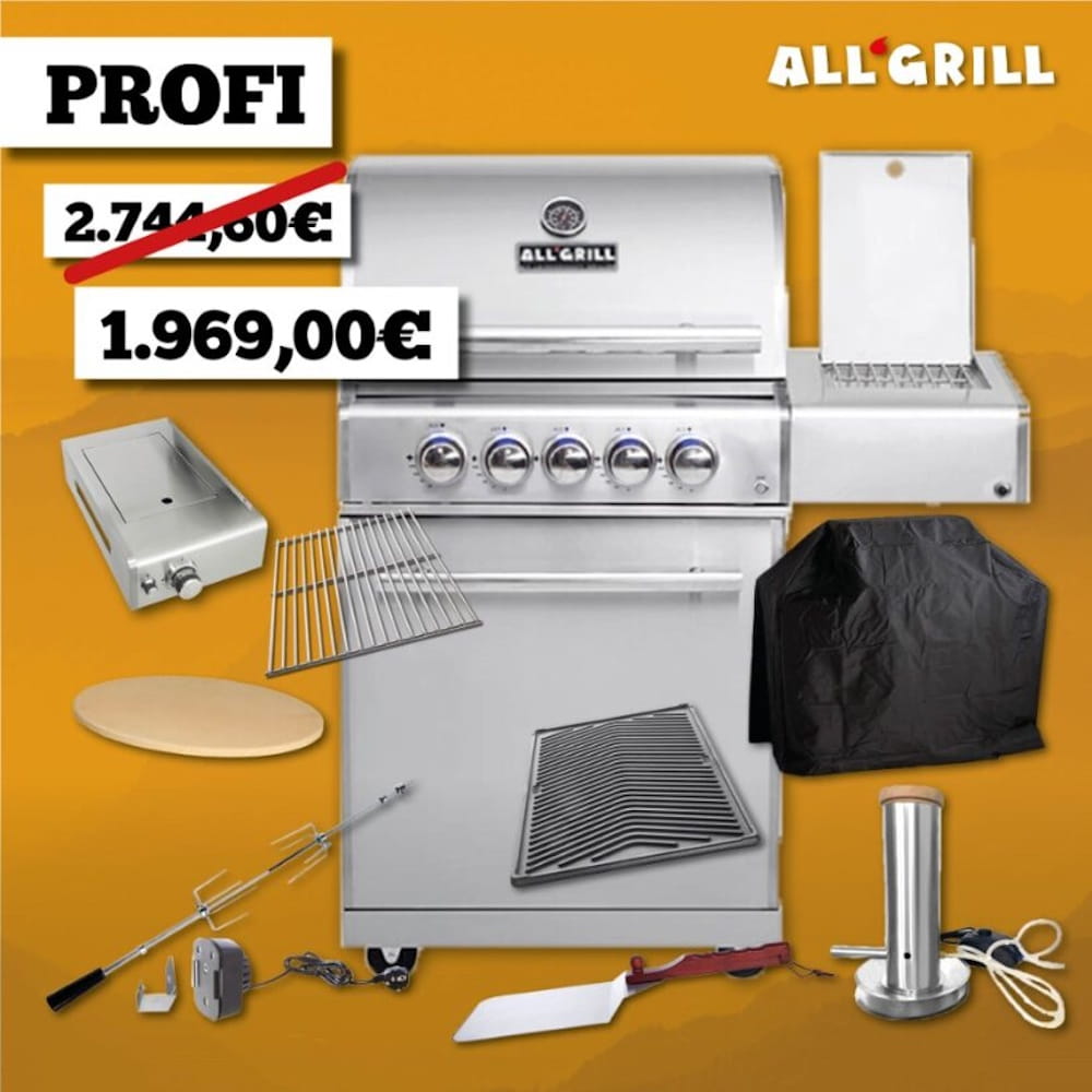 ALLGRILL Chef M Edelstahl PROFI Aktion 35 Jahre