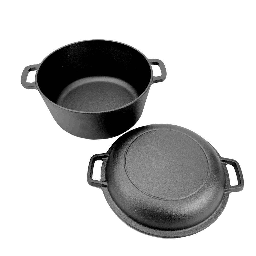 2in1 Gusseisen Topf und Pfanne mit 2 Griffen Ø 26 cm