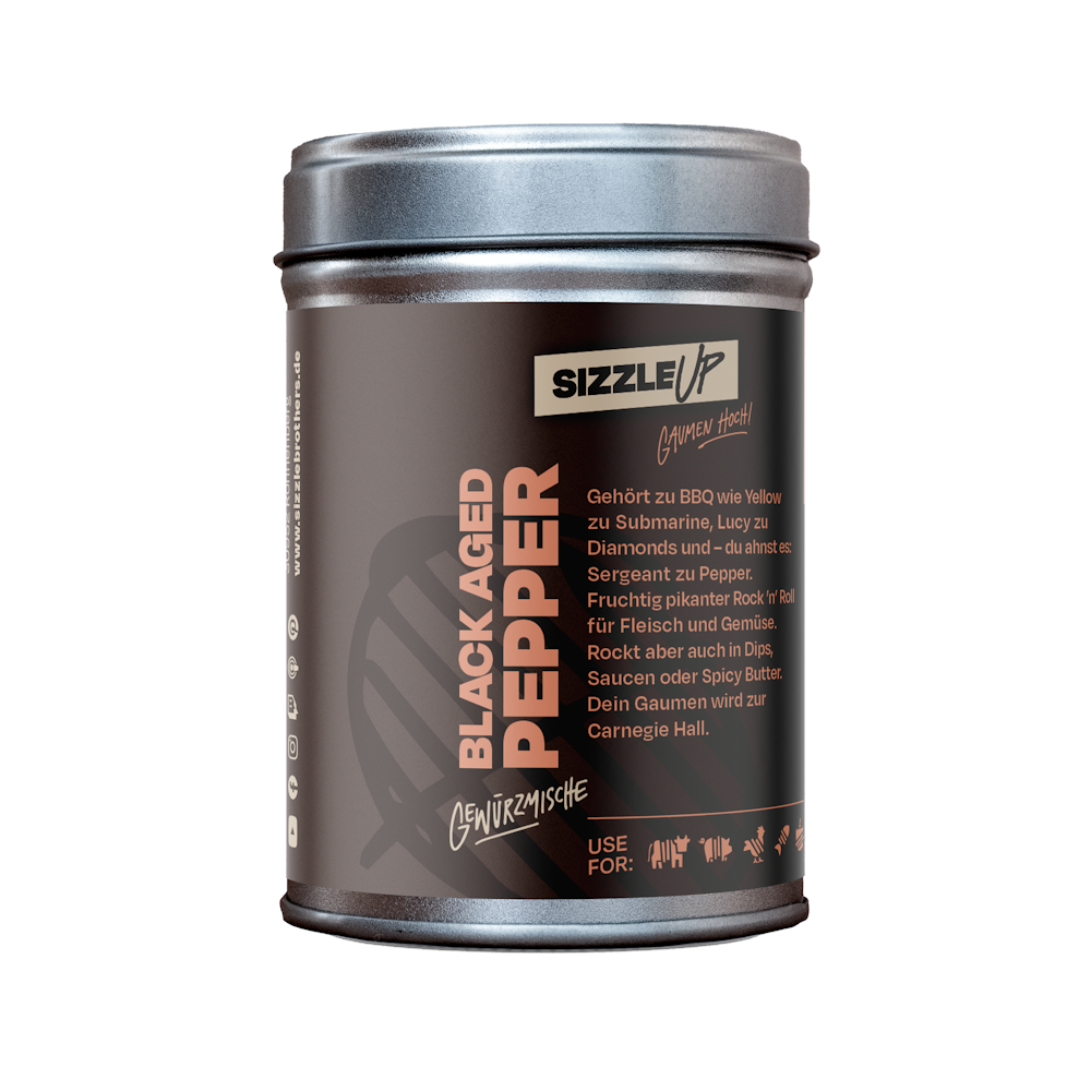Black Aged Pepper Sizzle Brothers