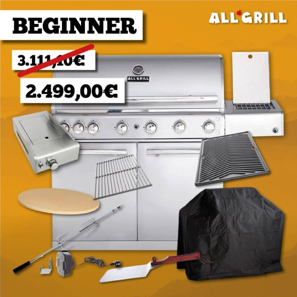 ALLGRILL Chef XL Edelstahl BEGINNER Aktion 35 Jahre
