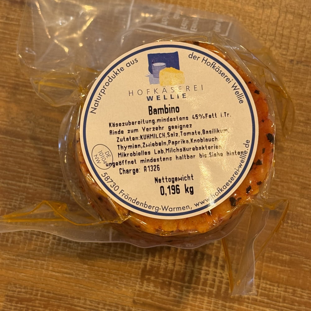 Bambino mit italienischen Kräutern - mini Käse mit essbarer Naturrinde ca. 190g