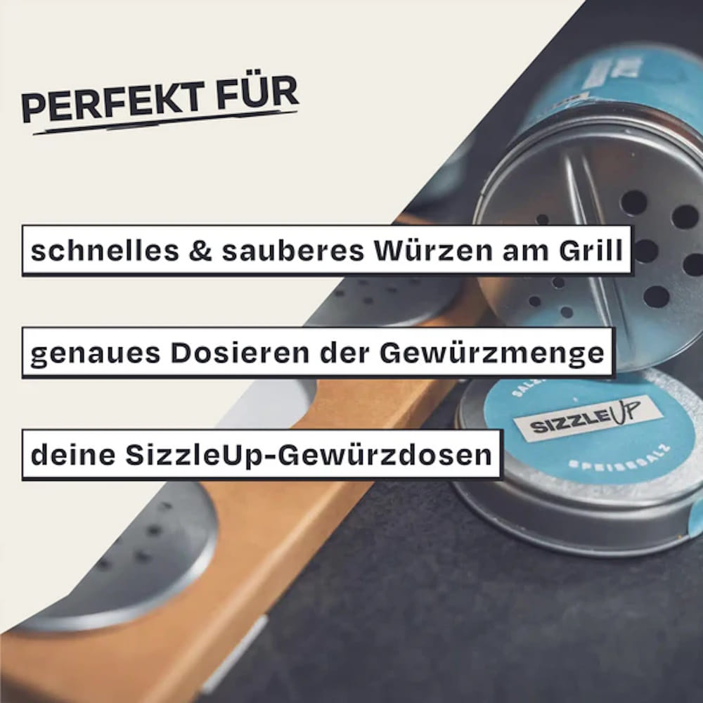 UP-Grate Gewürzdosen Streuaufsatz von den Sizzle Brothers 3er Streuaufsatz UpGrates Sizzle Brothers