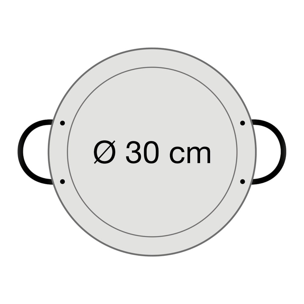 Paella Pfanne Stahl poliert Ø 30 cm