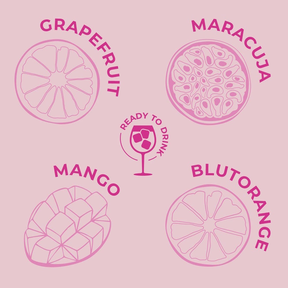 Pink Sprizz Geschmacksrichtungen von naschlabor Pink Sprizz Cocktail 0,75l | 8% VOL. naschlabor