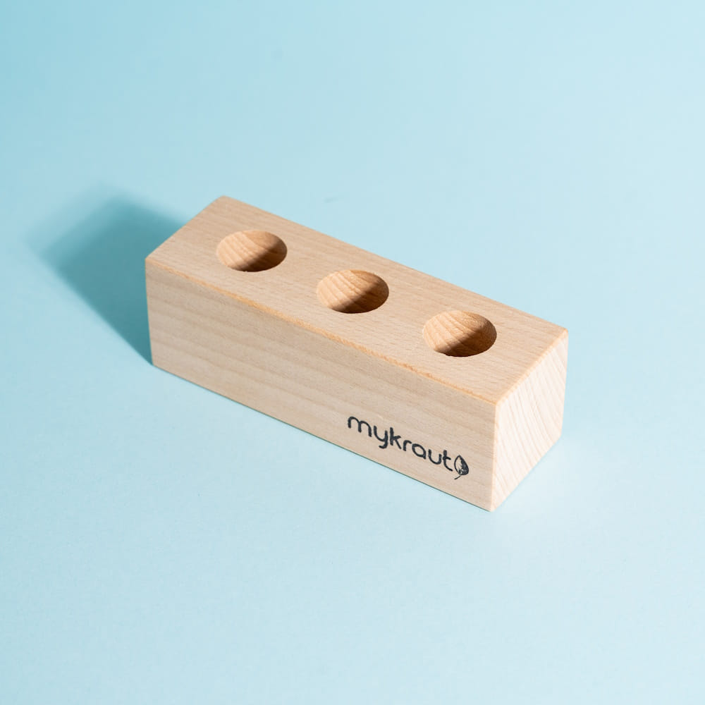 Holzsockel 3er - für mykraut Gläser
