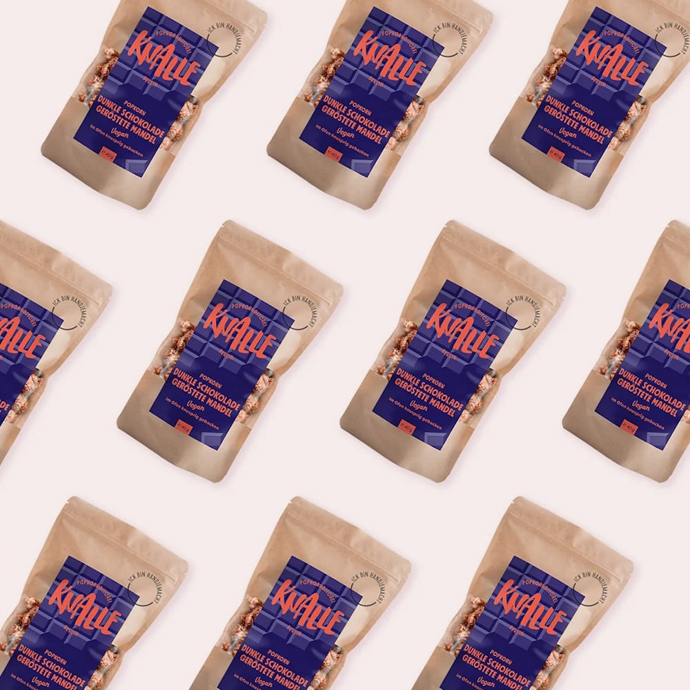 Dunkle Schokolade Popkorn von Knalle 40g Dunkle Schokolade Geröstete Mandel Popcorn VEGAN 40g