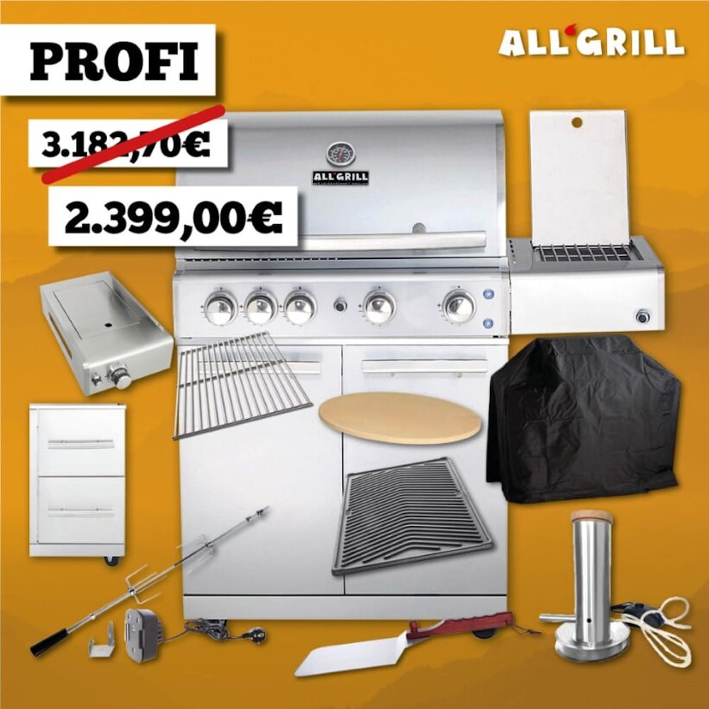 ALLGRILL Chef L Edelstahl PROFI Aktion 35 Jahre