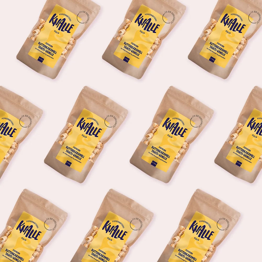 Butterkaramell Tahiti Vanille Popkorn 40g von KNALLE Butterkaramell Tahiti-Vanille Popcorn 40g