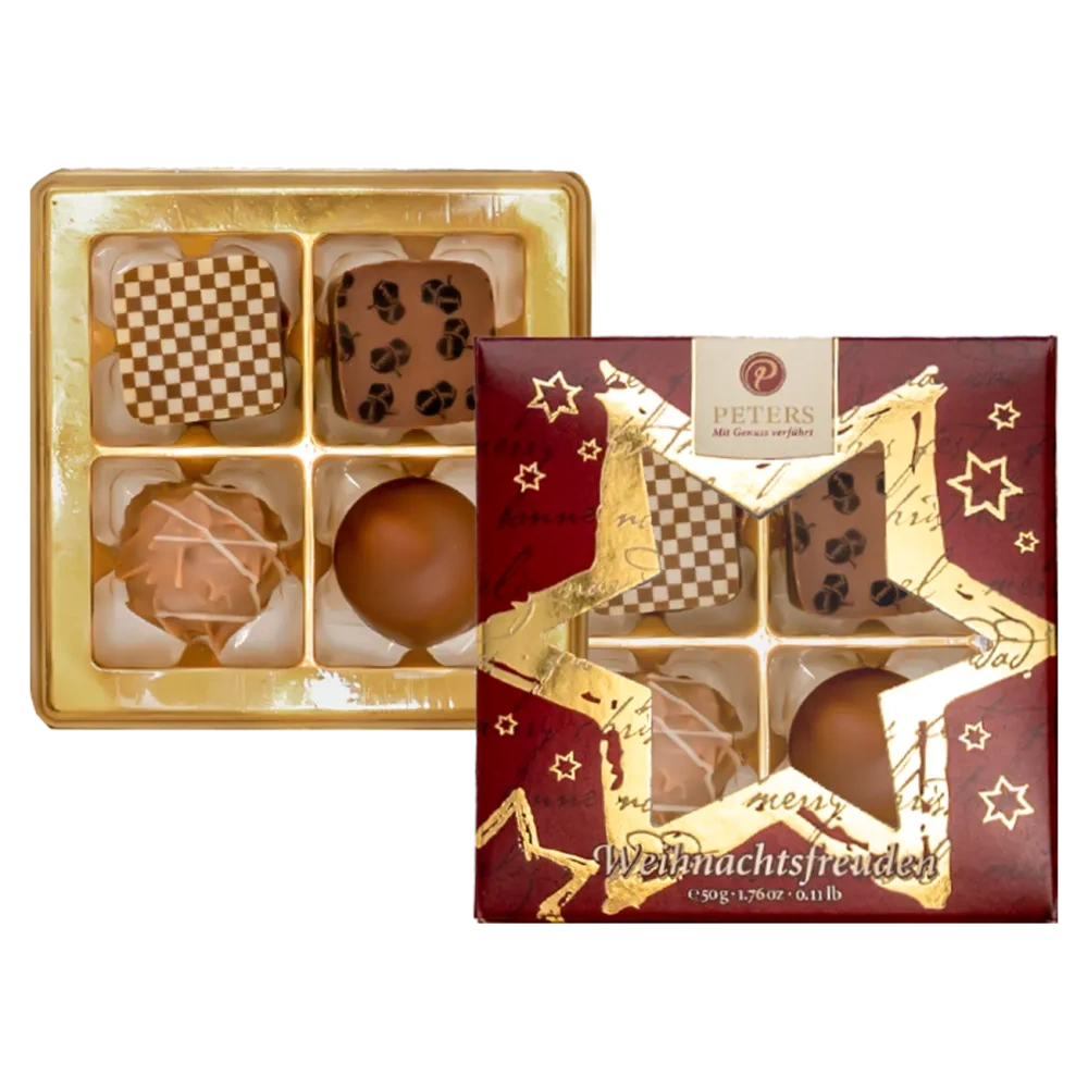 Weihnachtsfreuden 4er Set alkoholfreie Pralinen von Peters Weihnachtsfreuden 4er Pralinen-Geschenkset